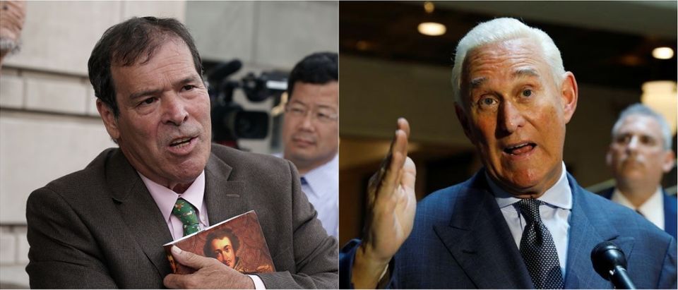 Randy Credico (left; Alex Wong/Getty Images) and Roger Stone (right; REUTERS/Kevin Lamarque)