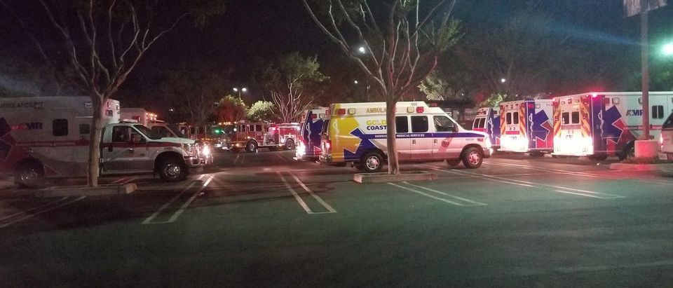 First responders are seen outside Borderline Bar and Grill in Thousand Oaks, California, U.S. November 8, 2018 in this image obtained from social media. Thomas Gorden/via