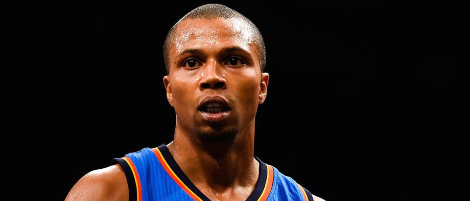NEW YORK, NY - NOVEMBER 03: Sebastian Telfair #31 of the Oklahoma City Thunder looks on during a game against the Brooklyn Nets at the Barclays Center on November 3, 2014 in the Brooklyn borough of New York City. (Photo by Alex Goodlett/Getty Images)