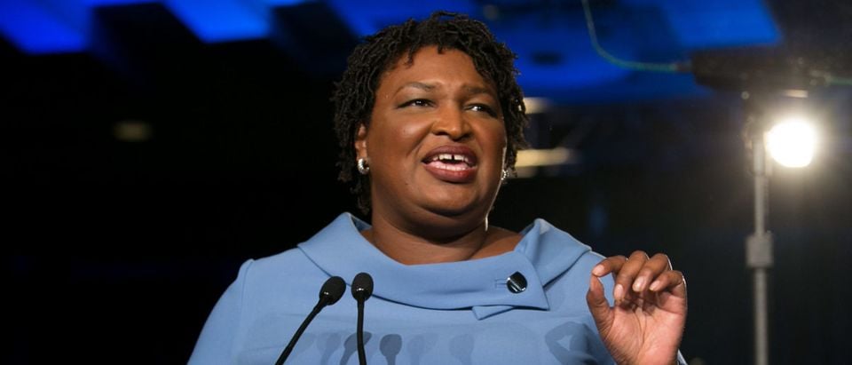Democratic Gubernatorial candidate Stacey Abrams addresses supporters at an election watch party on November 6, 2018 in Atlanta, Georgia. (Jessica McGowan/Getty Images)
