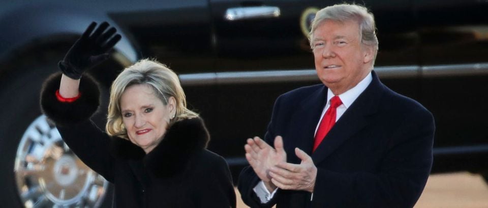 President Trump Holds Rally For Mississippi GOP Senate Candidate Cindy Hyde-Smith In Tupelo