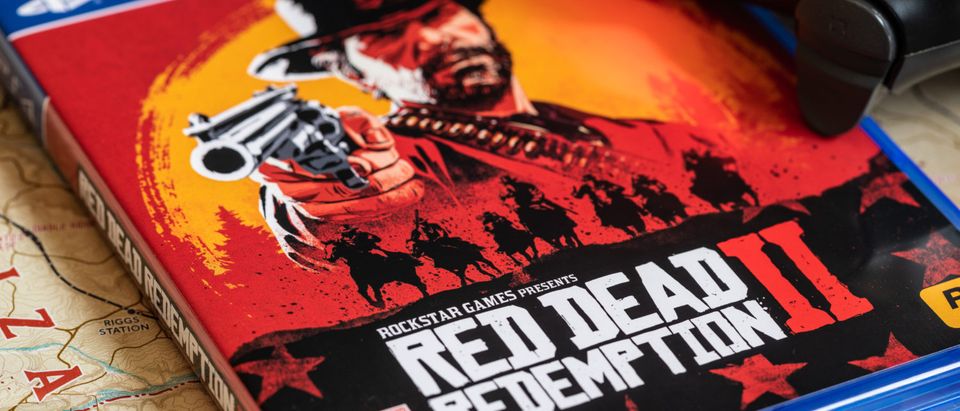 NANTES, FRANCE - OCTOBER 26, 2018: Red Dead Redemption 2 game release for PS4 on October 26,2018. in Nantes, France.