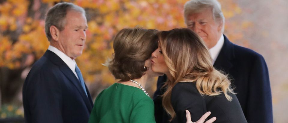 President Trump Visits Former President George W. Bush And Former First Lady Laura As President H.W. Bush Lies In State In Capitol