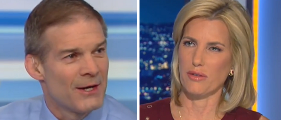 Jim Jordan discussed border wall issue with Laura Ingraham (Fox News screengrab)