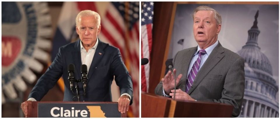 Joe Biden and Lindsey Graham (LEFT: Scott Olson/Getty Images RIGHT: Chip Somodevilla/Getty Images)