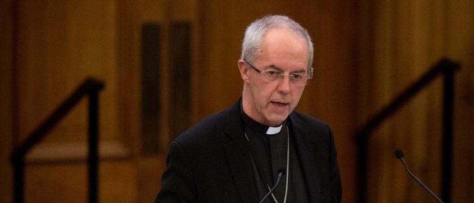 Justin Welby, the Archbishop of Canterbury addresses the Synod on the first day of the Church of England General Synod in central London on February 13, 2017. The General Synod of the Church of England runs from Feb. 13-16, 2017. ( JUSTIN TALLIS/AFP/Getty Images)