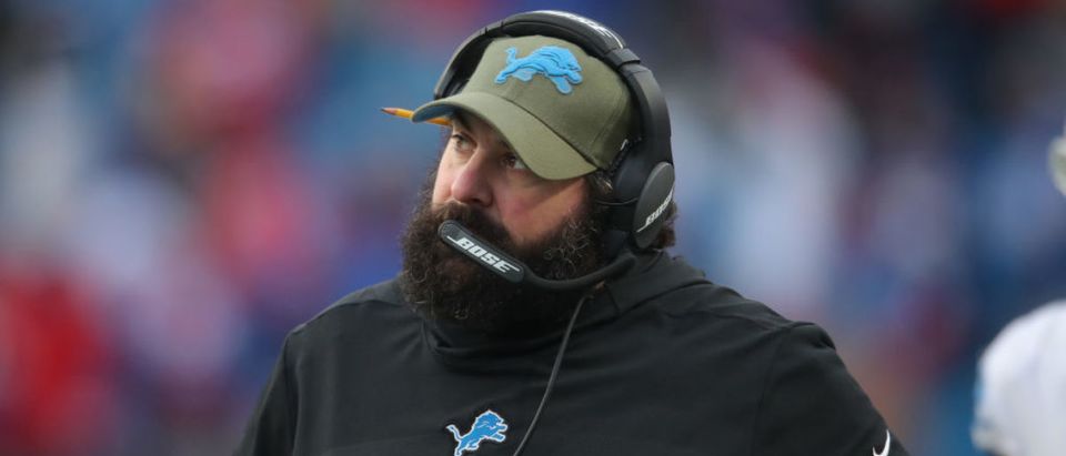 BUFFALO, NY - DECEMBER 16: Head coach Matt Patricia of the Detroit Lions looks on from the sideline during NFL game action against the Buffalo Bills at New Era Field on December 16, 2018 in Buffalo, New York. (Photo by Tom Szczerbowski/Getty Images)
