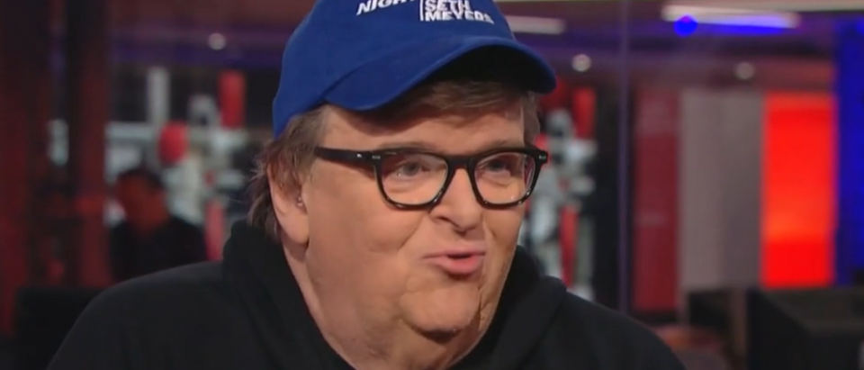 Michael Moore discusses Trump family in 'orange jumpsuits' in 2019 (MSNBC screengrab)