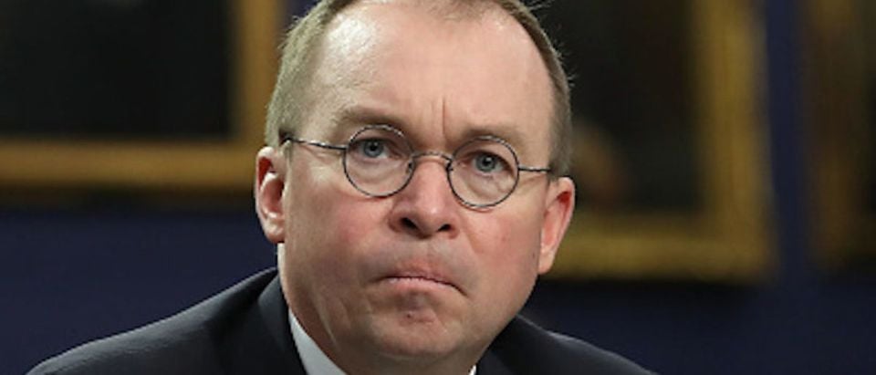 Office of Management and Budget Director Mick Mulvaney testifies during a House Appropriations Committee hearing on Capitol Hill, April 18, 2018 in Washington, DC