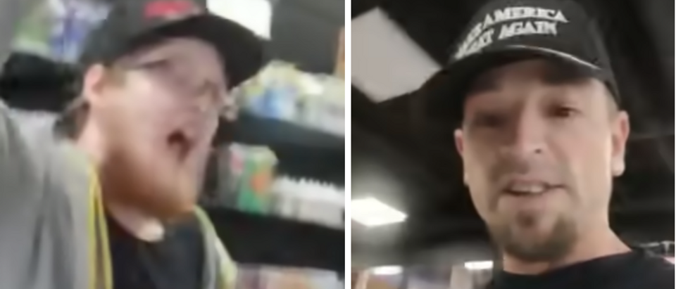 Trump supporter refused service at vape store (screengrab)
