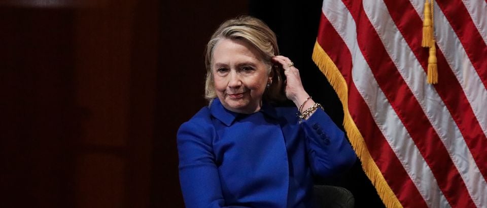 Former Secretary of State Hillary Clinton looks on during an event to discuss reproductive rights at Barnard College, January 7, 2019 in New York City. (Photo by Drew Angerer/Getty Images)