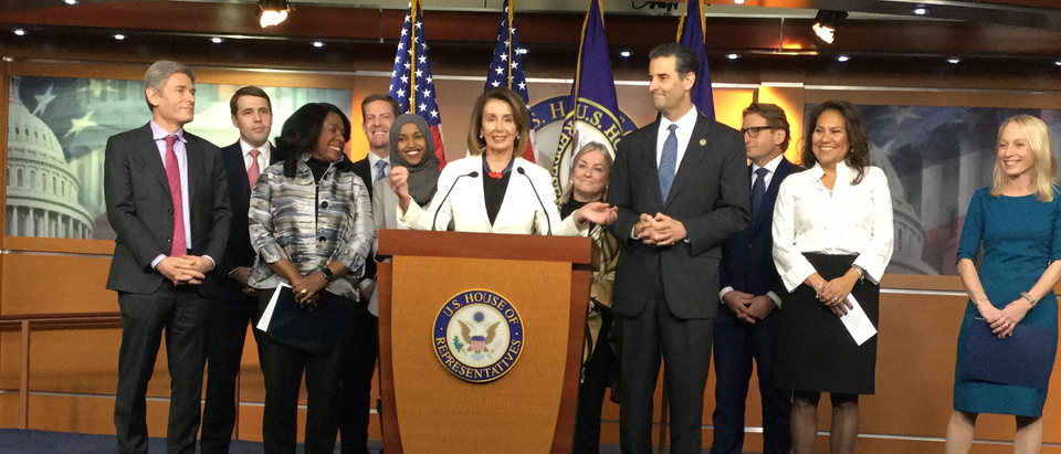 House Minority Leader Nancy Pelosi Gathers With Incoming Freshmen Democrats 12/2018 (Credit: Daily Caller/Kerry Picket)