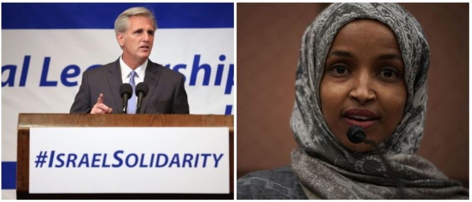 Rep. Kevin McCarthy and Rep. Ilhan Omar (LEFT: Chip Somodevilla/Getty Images RIGHT: Alex Wong/Getty Images)