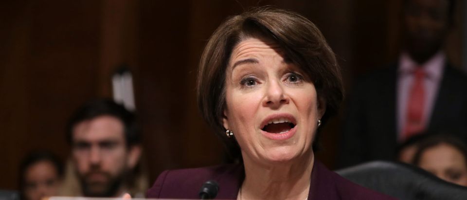 Senate Judiciary Committee member Sen. Amy Klobuchar delivers remarks about Supreme Court nominee Judge Brett Kavanaugh (Chip Somodevilla/Getty Images)