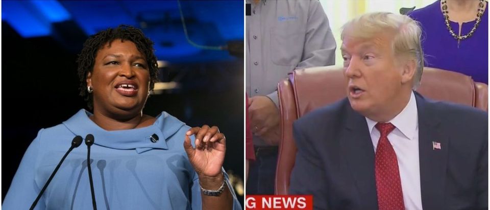 Left: Stacey Abrams (Getty Images), Right: Donald Trump (CNN Screenshot)