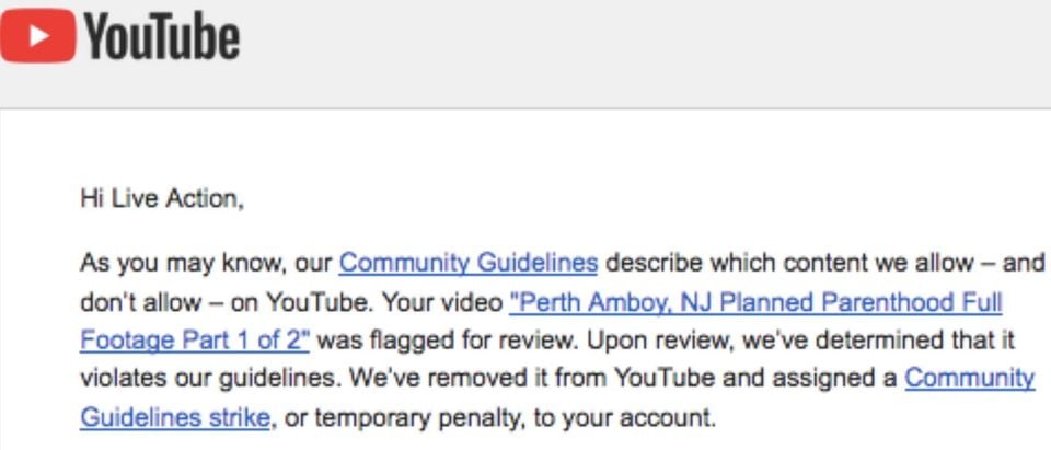 YouTube responds to Live Action over video. Screen Shot