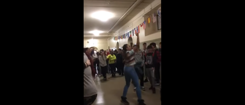 Denver Pubic School students were seen dancing in a student-filmed video Monday. Screenshot/YouTube/Elena Katz/The Denver Post