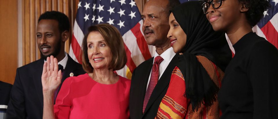 Newly Elected House Speaker Nancy Pelosi Holds Ceremonial Swearing-In With New Members Of Congress