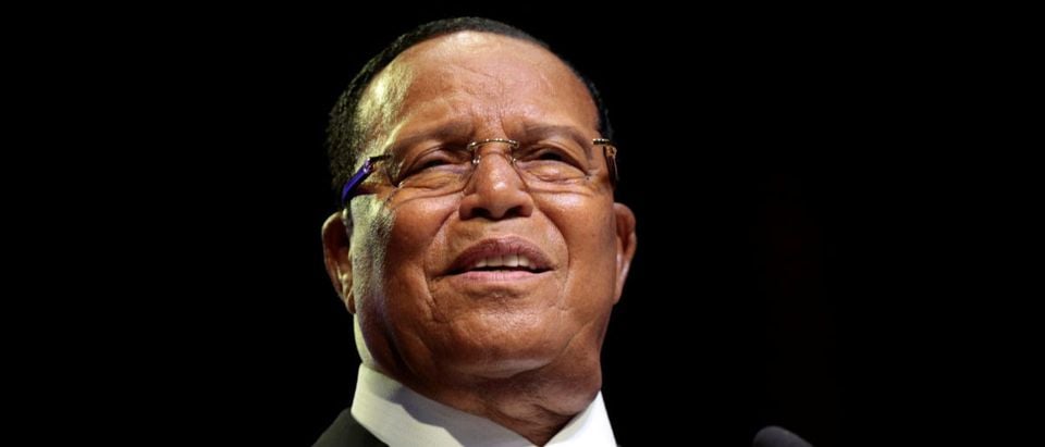 Religious leader Louis Farrakhan gives the keynote speech at the Nation of Islam Saviours' Day convention in Detroit, Michigan, U.S., Feb. 19, 2017. REUTERS/Rebecca Cook
