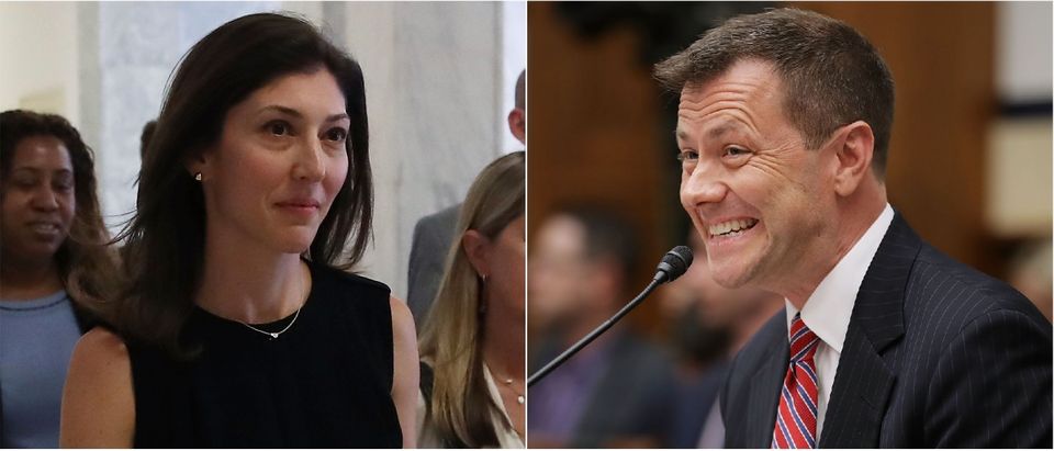 Lisa Page (Mark Wilson/Getty Images); Peter Strzok (Chip Somodevilla/Getty Images)
