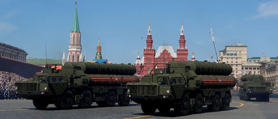 FILE PHOTO: Russian S-400 missile air defence systems on display in Moscow