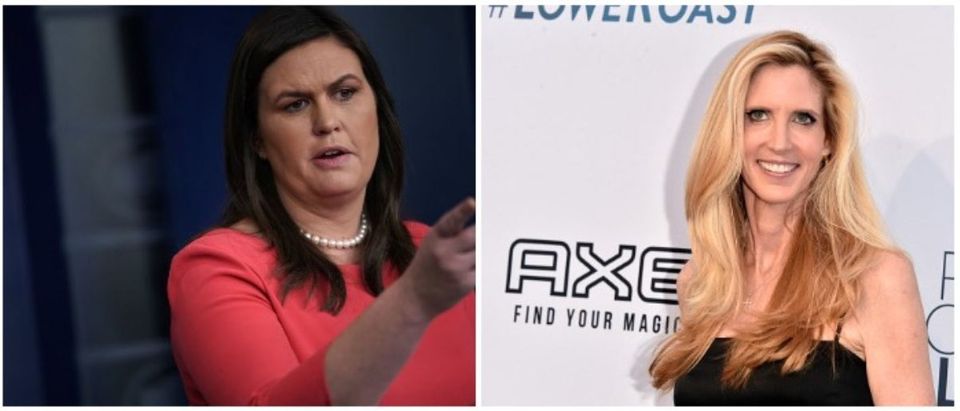 Sarah Sanders and Ann Coulter (LEFT: Alex Wong/Getty Images RIGHT: Alberto E. Rodriguez/Getty Images)