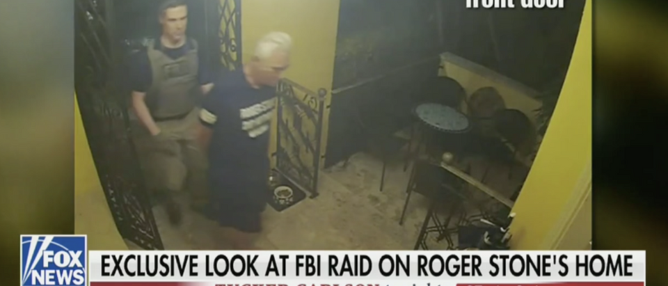 Footage from the FBI's raid on Roger Stone (Fox News 2/8)