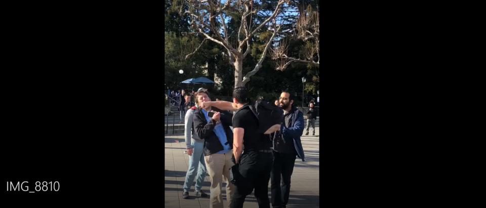 Video footage shows more of the UC Berkeley's assault from a different angle. Screenshot/Arda Erbil
