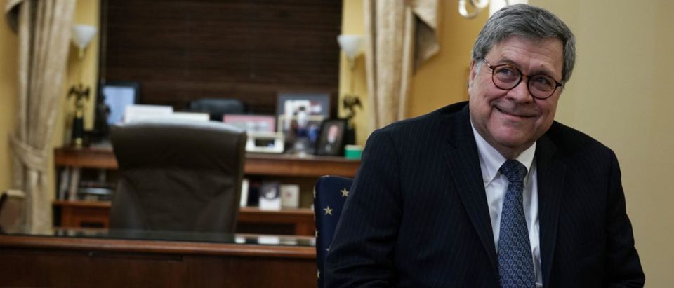 Attorney General nominee William Barr is seen during a meeting with Sen. Joni Ernst (R-IA) January 10, 2019 on Capitol Hill. (Alex Wong/Getty Images)