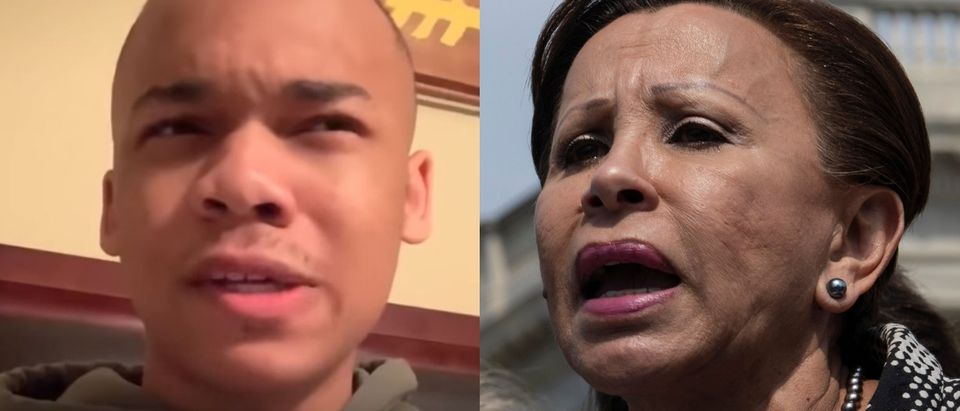 Rep. Nydia Velazquez got into a Twitter fight with teen pundit CJ Pearson on Feb. 5, 2019. YouTube screenshot/CJ Pearson and Toya Sarno Jordan/Getty Images