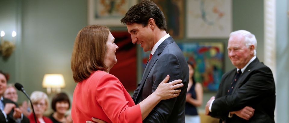 FILE PHOTO: Canada's PM Trudeau congratulates Philpott after she was sworn-in at Rideau Hall in Ottawa