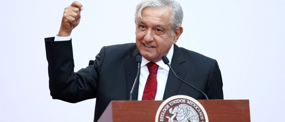 Mexico's President Andres Manuel Lopez Obrador gives a speech marking the first 100 days of his presidency at the National Palace in Mexico City, Mexico March 11, 2019. REUTERS/Edgard Garrido
