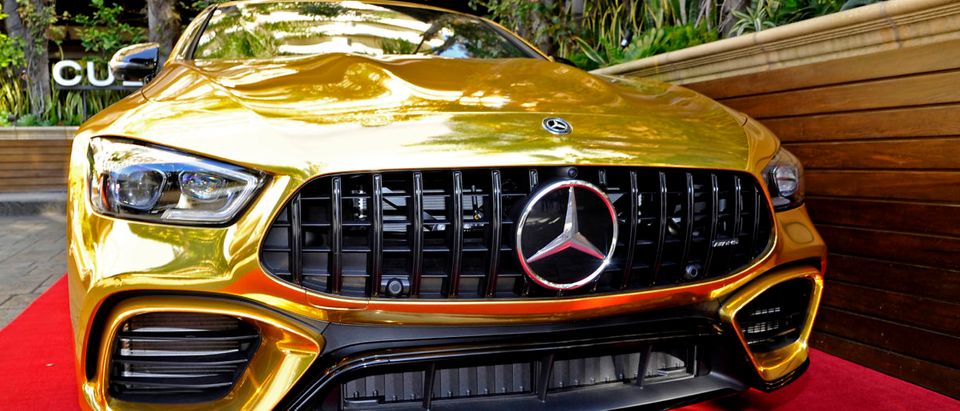 A Mercedes-Benz car is on display during the Mercedes-Benz USA Awards Viewing Party at Four Seasons Los Angeles at Beverly Hills on February 24, 2019 in Los Angeles, California. (Photo by John Sciulli/Getty Images for Mercedes-Benz USA)