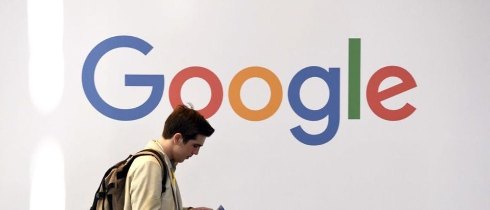 A man walks past the logo of the U.S. multinational technology company Google during the VivaTech trade fair ( Viva Technology), on May 24, 2018 in Paris. (ALAIN JOCARD/AFP/Getty Images)