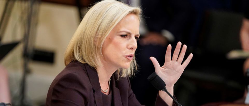 Department of Homeland Security Secretary Kirstjen Nielsen testifies before a House Homeland Security Committee hearing on "The Way Forward on Border Security" on Capitol Hill in Washington, U.S., March 6, 2019. REUTERS/Joshua Roberts