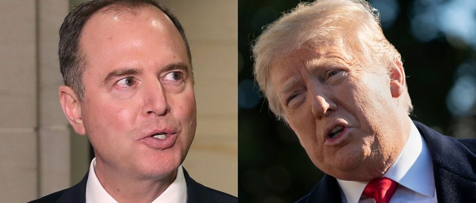 President Donald Trump called for the resignation of Congressman Adam Schiff March 28, 2019. Mark Wilson/Getty Images and Chris Kleponis - Pool/Getty Images