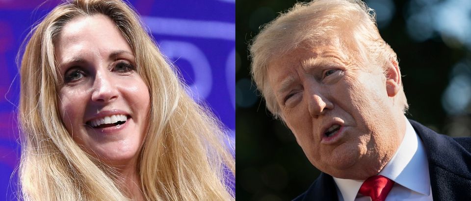 Ann Coulter (L) has repeatedly criticized U.S. President Donald Trump (R) over the U.S. southern border crisis. Rich Polk/Getty Images for Politicon and Chris Kleponis - Pool/Getty Images