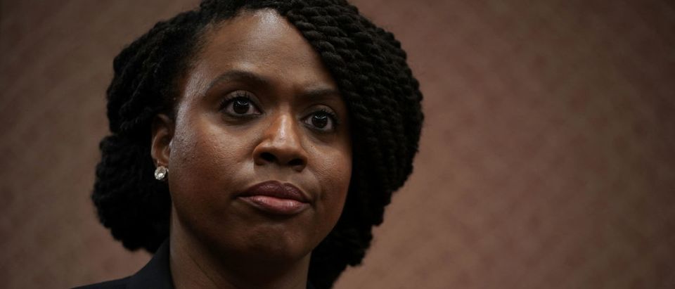 U.S. Rep. Ayanna Pressley (D-MA) speaks during a news conference January 24, 2019 on Capitol Hill in Washington, DC. (Photo by Alex Wong/Getty Images)