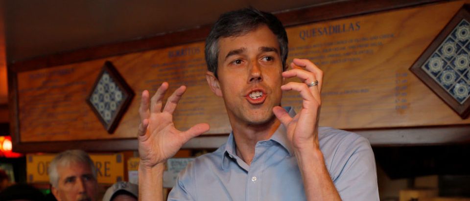 Democratic 2020 U.S. presidential candidate and former U.S. Representative Beto O'Rourke speaks during a campaign stop at Consuelo's Taqueria in Manchester, New Hampshire, U.S., March 21, 2019. REUTERS/Brian Snyder