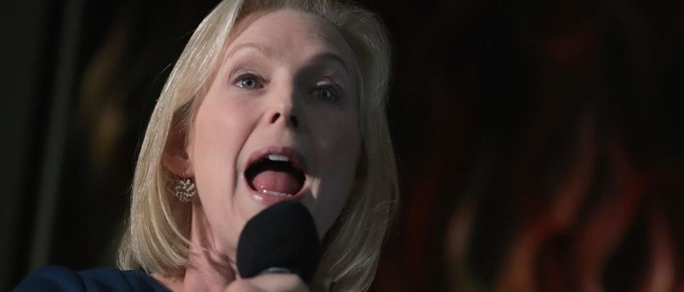 U.S. Senator Kirsten Gillibrand speaks to guests during a campaign stop at the Chrome Horse Saloon on February 18, 2019 in Cedar Rapids, Iowa. (Photo by Scott Olson/Getty Images)