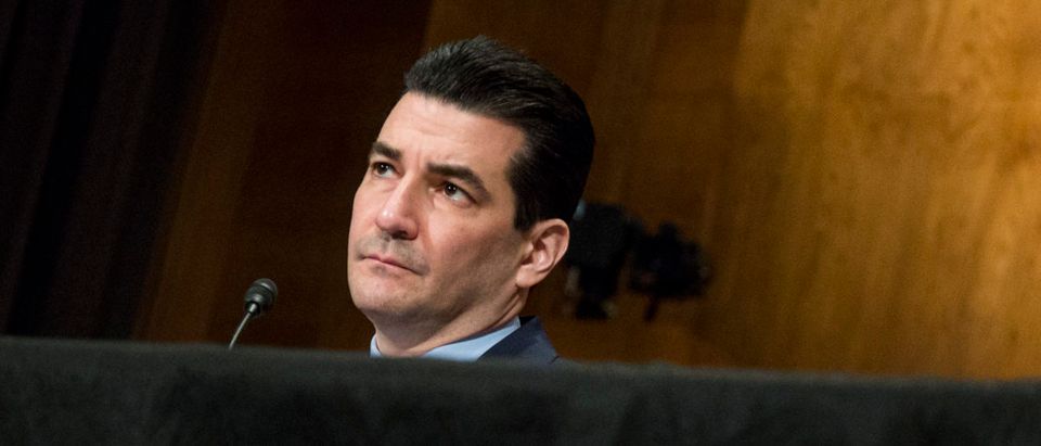 FDA Commissioner-designate Scott Gottlieb testifies during a Senate Health, Education, Labor and Pensions Committee hearing on April 5, 2017 at on Capitol Hill in Washington, D.C. (Photo by Zach Gibson/Getty Images)