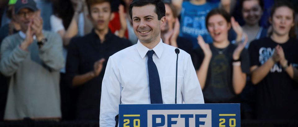 2020 Democratic presidential candidate Pete Buttigieg speaks at a campaign event in Des Moines, Iowa