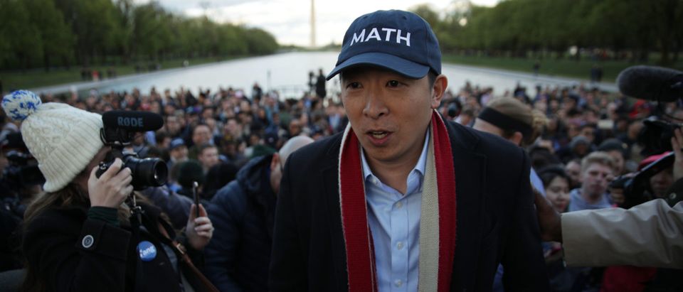 Presidential Candidate Andrew Yang Holds A Campaign Rally At The Lincoln Memorial (Photo by Alex Wong/Getty Images)