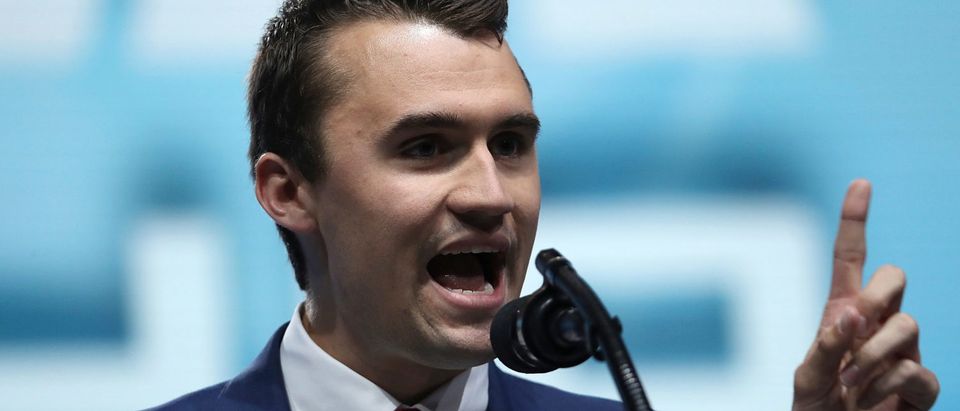 Charlie Kirk, founder and executive director of Turning Point USA, speaks at the Kay Bailey Hutchison Convention Center on May 4, 2018 in Dallas, Texas. (Photo: Justin Sullivan/Getty Images)