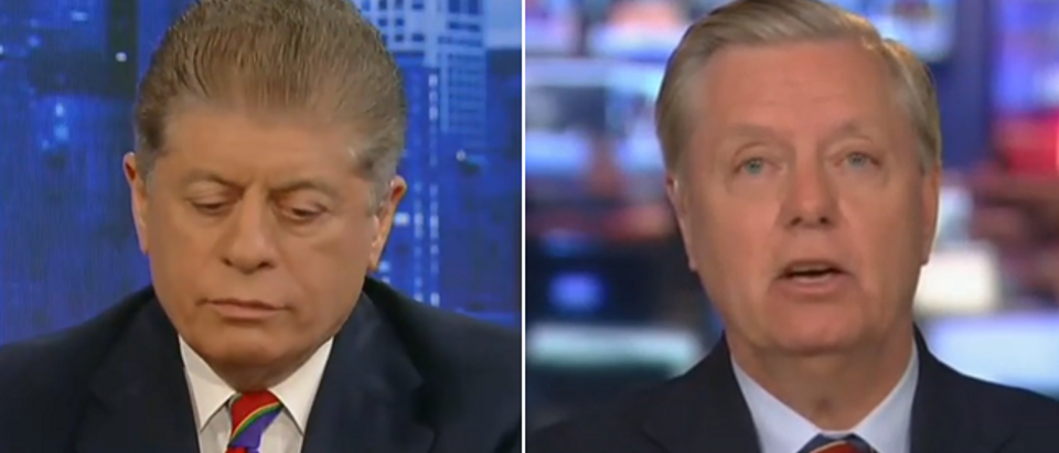 Judge Napolitano (left) Lindsey Graham (right) Fox News screengrabs