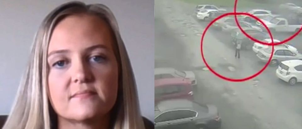 Left: Katie Daviscourt, Right: Screen Shot of South Seattle College Parking Lot Surveillance Video