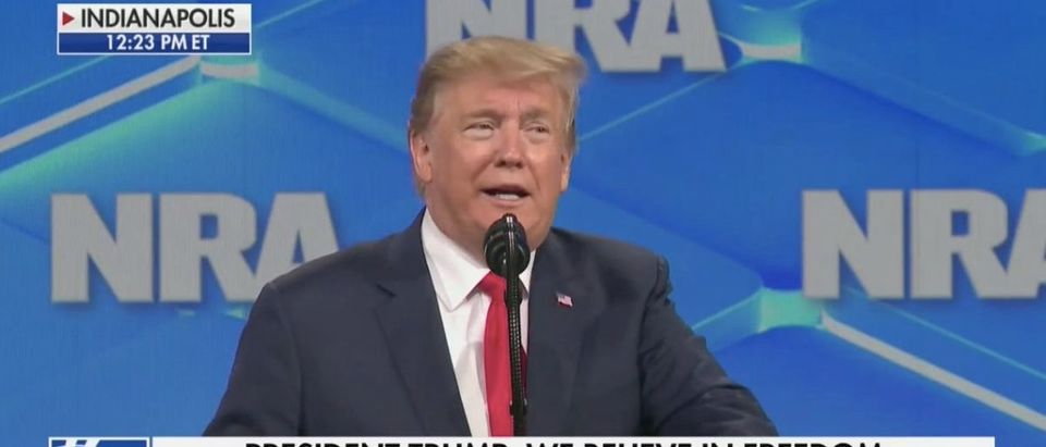 President Donald Trump at NRA Annual Meeting (Fox News Screenshot: April 26, 2019)