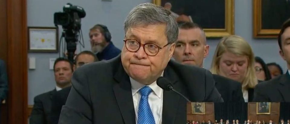 Attorney General William Barr testifies before House Appropriations Committee, April 9, 2019. (YouTube screen grab/Fox News)