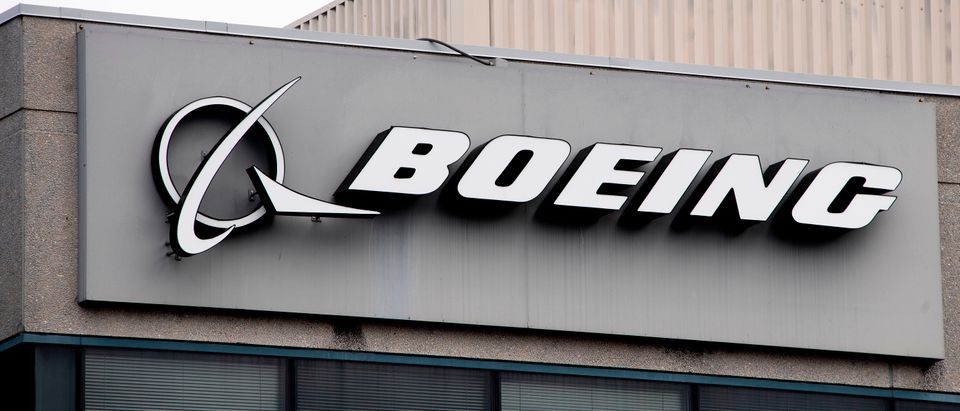 The Boeing Company logo is seen on a building in Annapolis Junction, Maryland, on March 11, 2019. (JIM WATSON/AFP/Getty Images)
