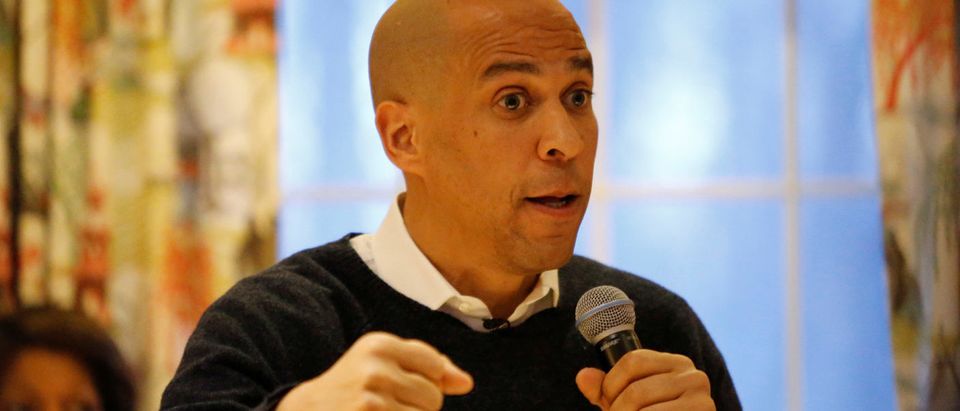 U.S. 2020 Democratic presidential candidate and Senator Cory Booker campaigns at a Amherst House Party in Amherst, New Hampshire, U.S., April 6, 2019. REUTERS/Mary Schwalm